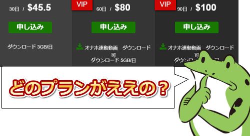 マニアックマックス1の料金の選び方